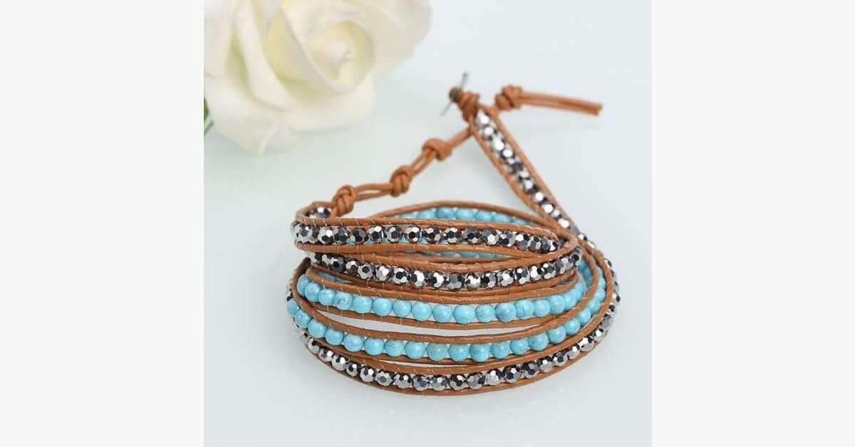 Turquoise Hex Wrap Bracelet