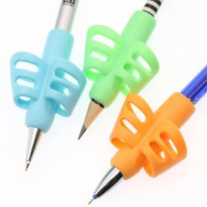 Two Finger Pen Holder Silicone Baby Learning Writing Tool Correction Device Pencil Set Stationery 3 Piece Set Gift 2 Piece Fish