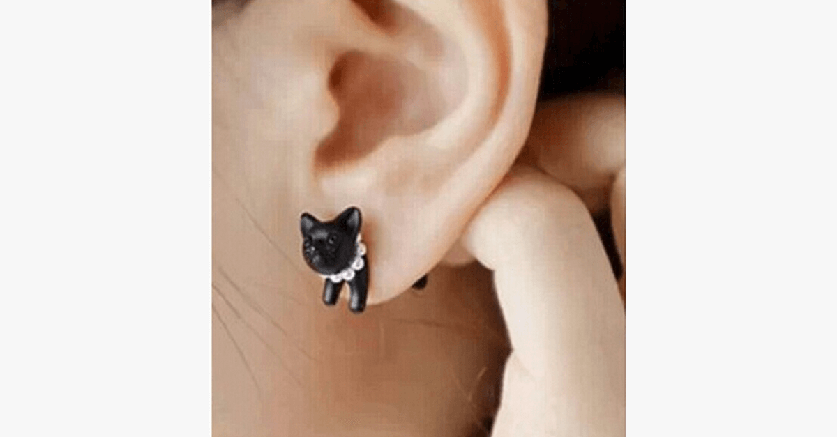 Two Sided Kitten Stud Earring With Three Dimensional Design Perfect Gift For Any Cat Lover