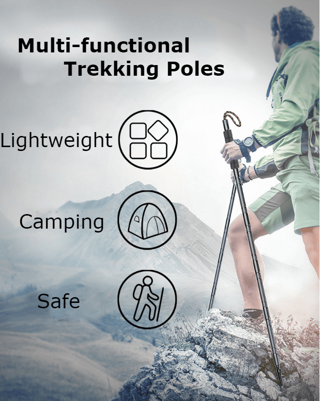 Ultralight Multi Functional Trekking Poles For Hiking Walking Running In All Terrains