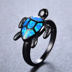 Unique Turtle Blue Ring