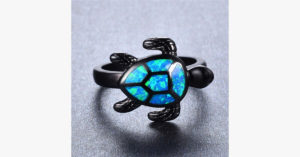 Unique Turtle Blue Ring