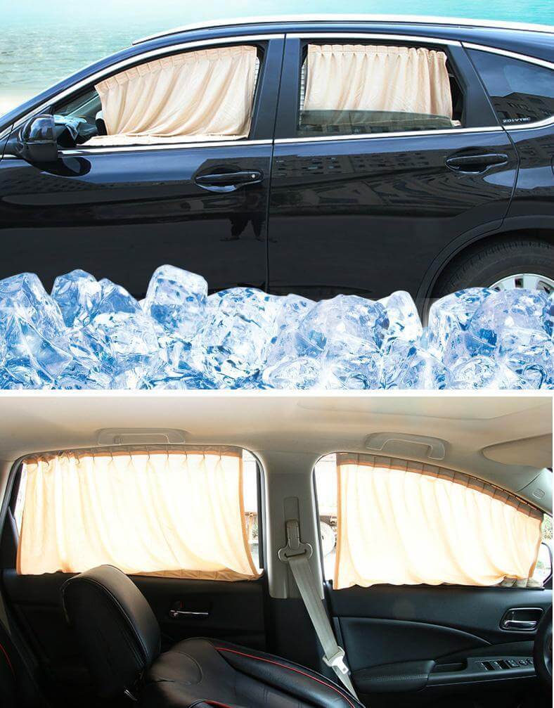 Universal Adjustable Car Window Curtain With Orbits Install Once Enjoy Lifetime