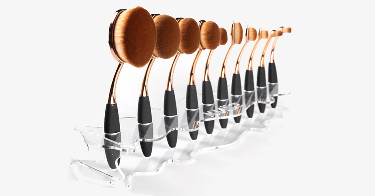 Useful Oval Brush Set Holder Keep Your Makeup Brushes Organized