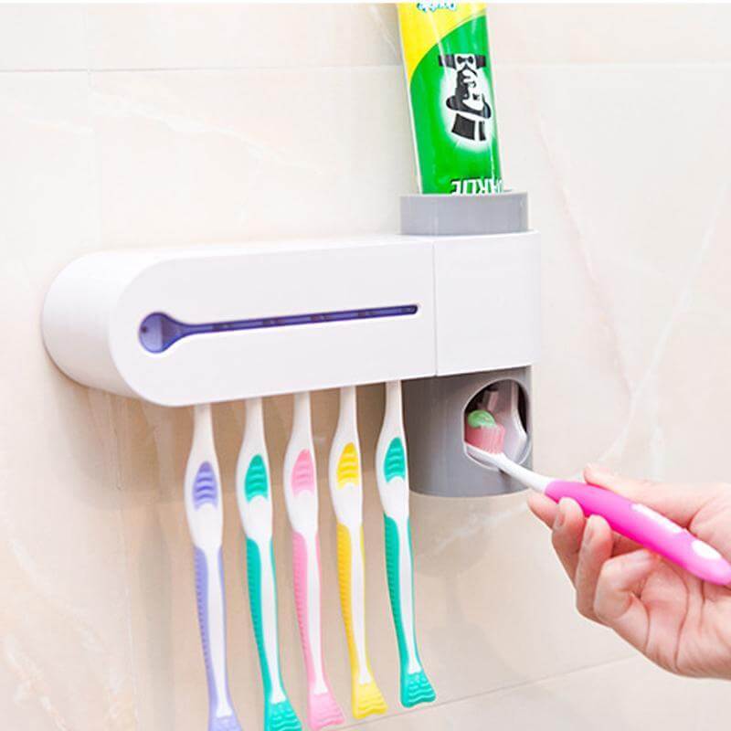 Uv Toothbrush Sterilizer Sanitizer Toothpaste Dispenser