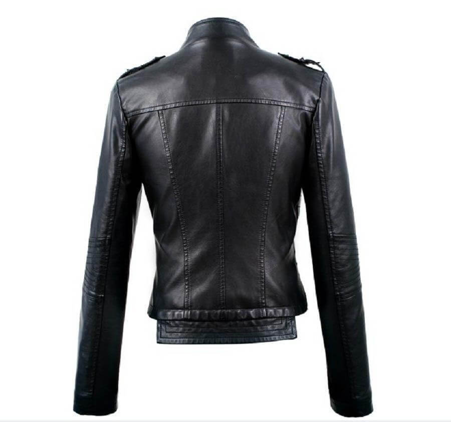 Uwback Faux Black Leather Jacket