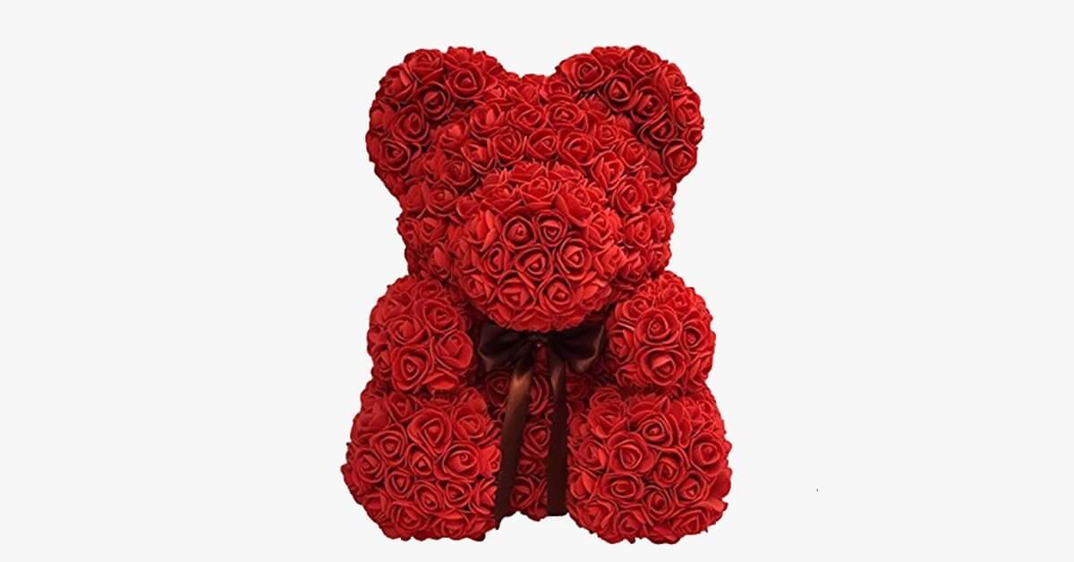 Valentines Day Rose Bear