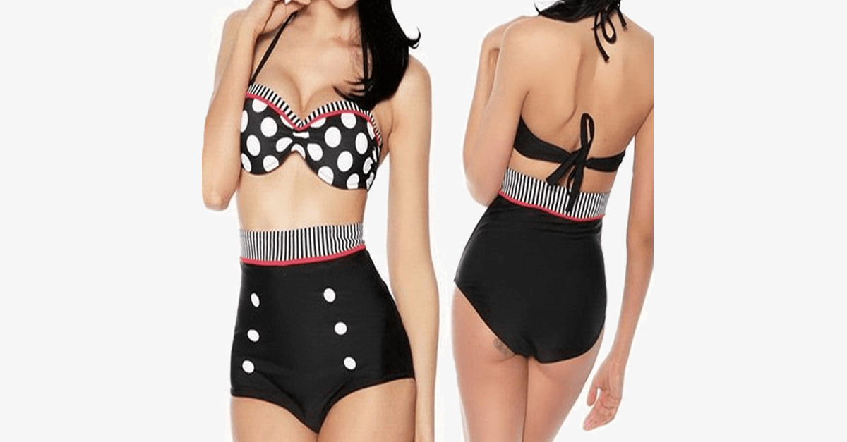 Vintage Pin Up High Waisted Swimsuit