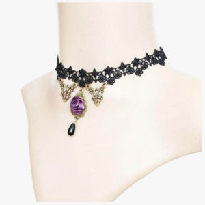 Violet Rose Black Lace Choker