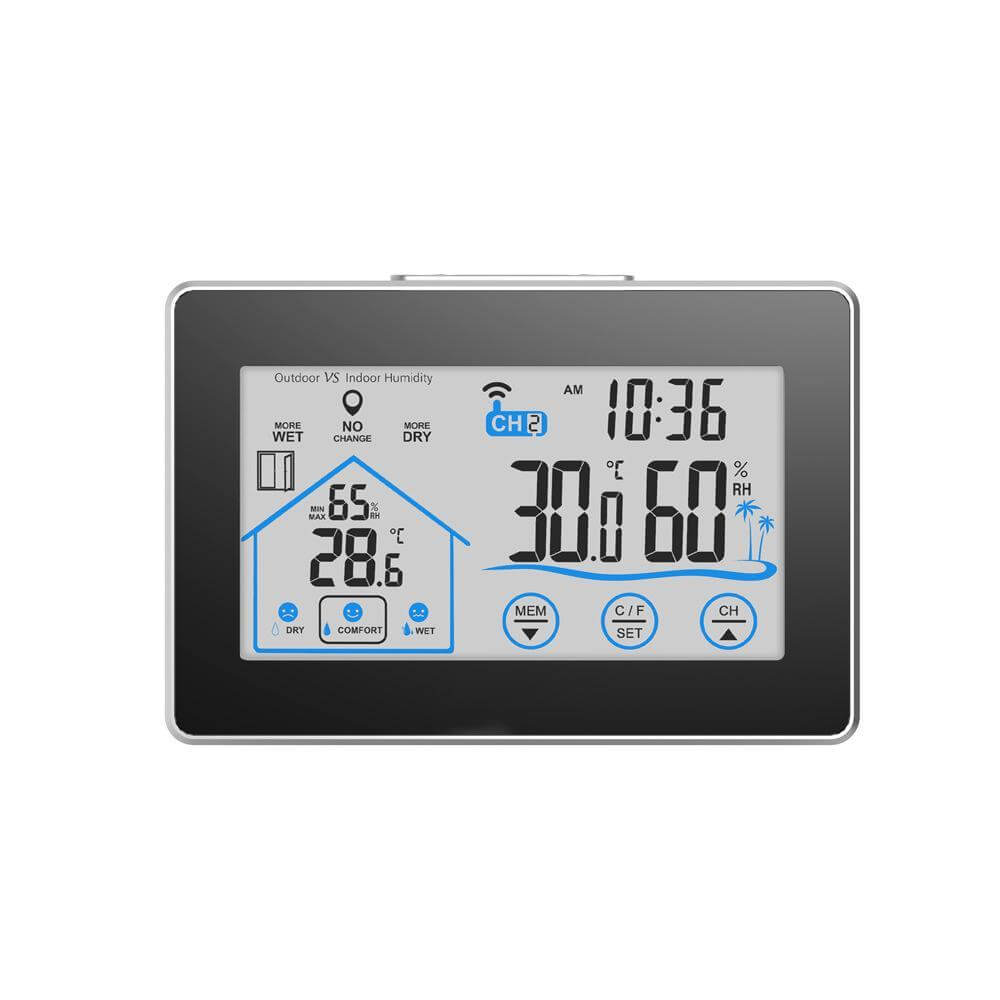 Weather Station Clock Wireless Touch Screen Indoor Weather Station