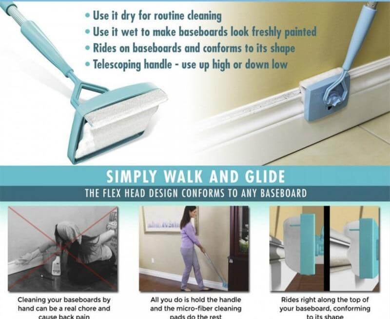 White Baseboard Multi Use Cleaning Duster