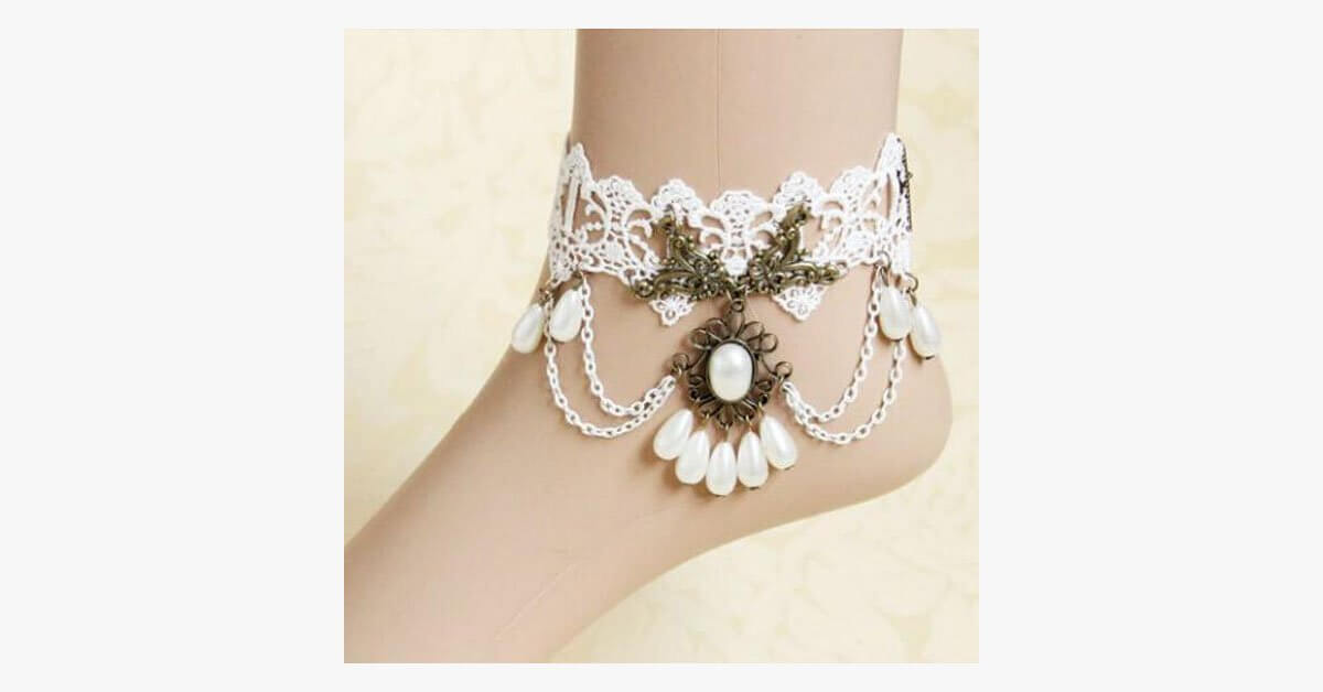 White Lace Anklet