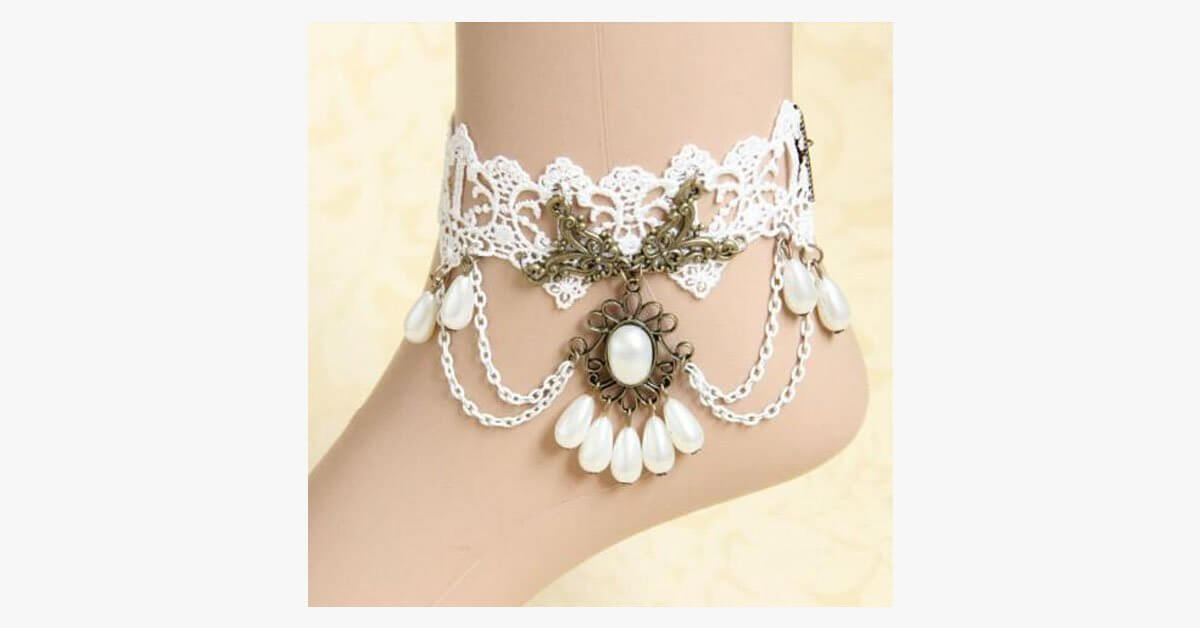 White Lace Anklet