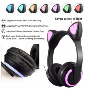 Wireless Cat Headphones With Led Gaming