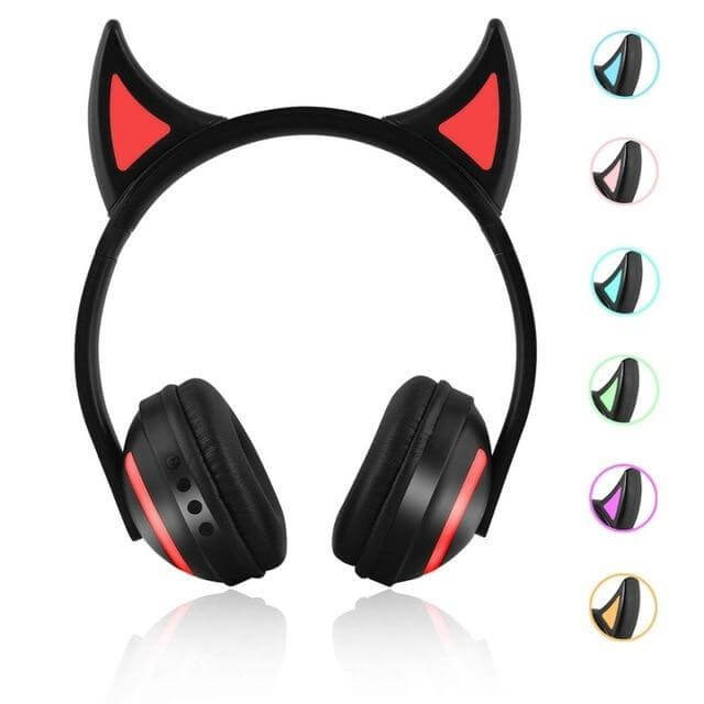 Wireless Cat Headphones With Led Gaming