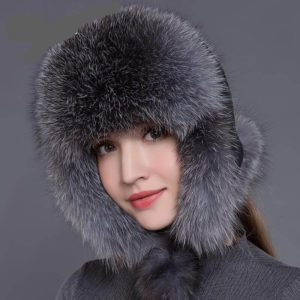 Women Natural Raccoon Fox Fur Hat