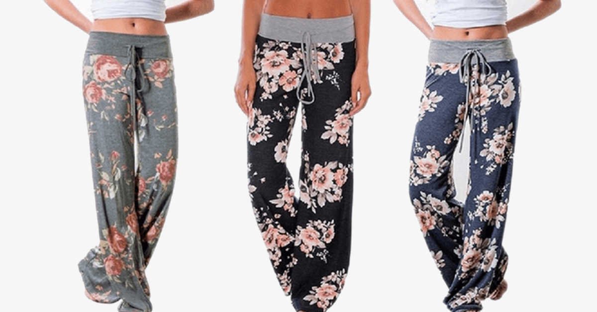 Womens Loose Fit Floral Pants