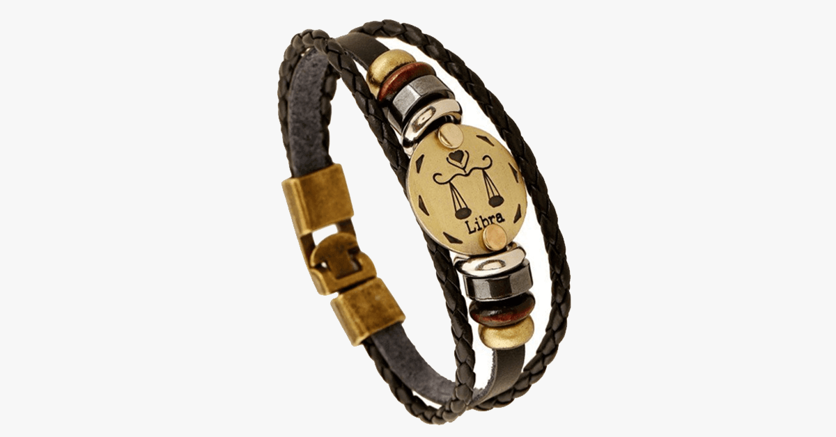 Zodiac Bracelet Gallstone Leather Bracelet Available For All Zodiac Signs