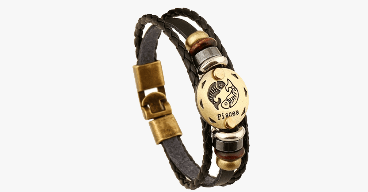 Zodiac Bracelet Gallstone Leather Bracelet Available For All Zodiac Signs