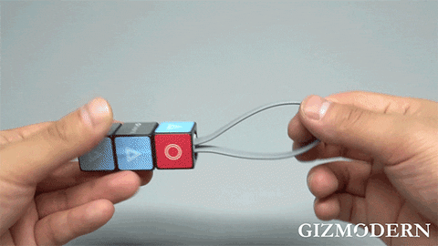 Magic Cube Keychain Micro-usb & Lightning Cable
