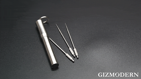 Portable Stainless Steel Waterproof Toothpick Holder & Three Reusable Toothpick Set