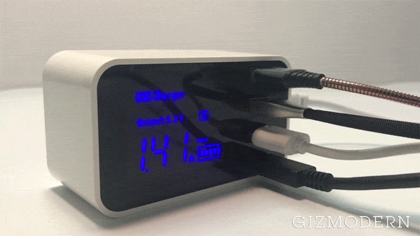 Smarter 4-Port USB & Type-C Quick Charge Station with Digital Display