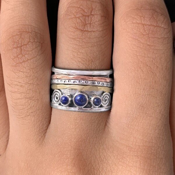 Bohemian Lapis Lazuli Meditation Ring