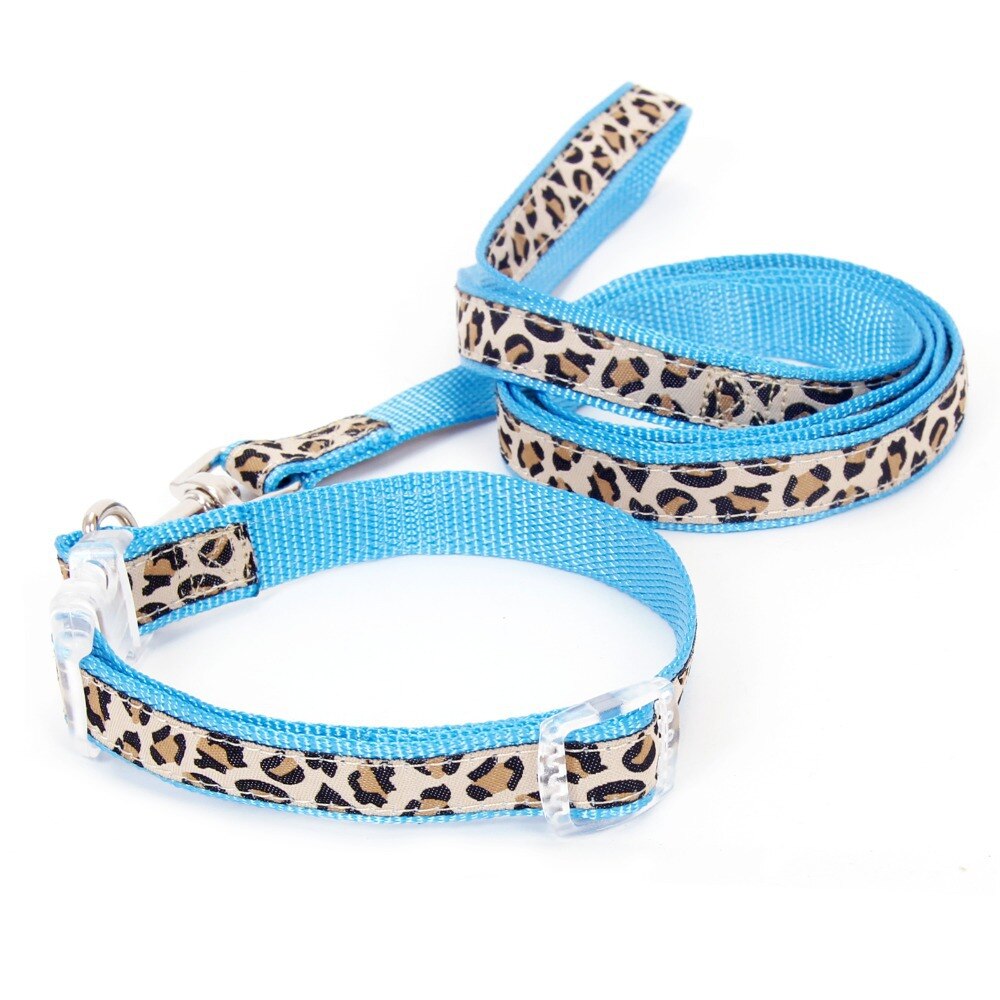 Adjustable Leopard Printed Belt and Harness Set