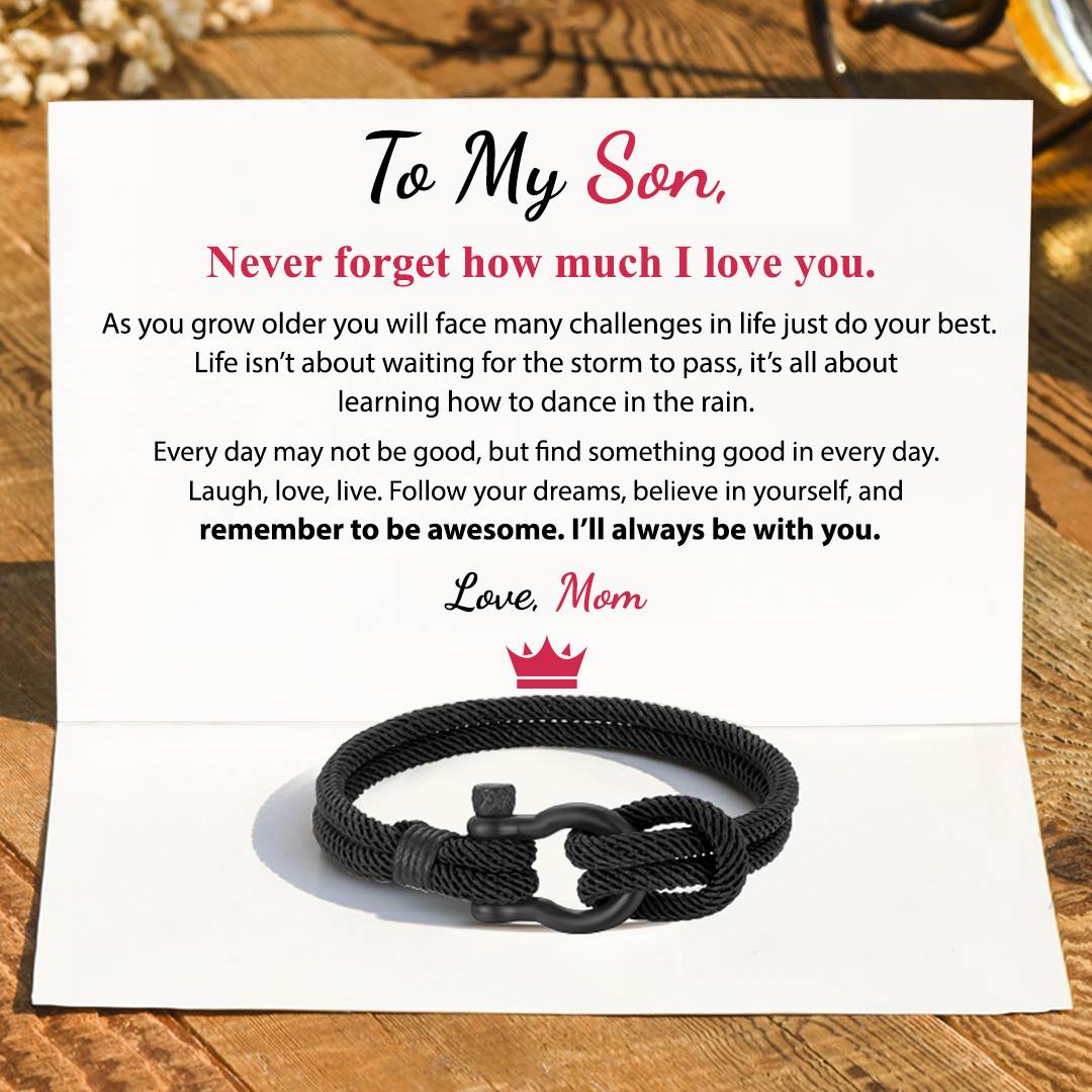 Last Day Promotion 49% OFF---To My Son, I Will Always Be With You Nautical Bracelet
