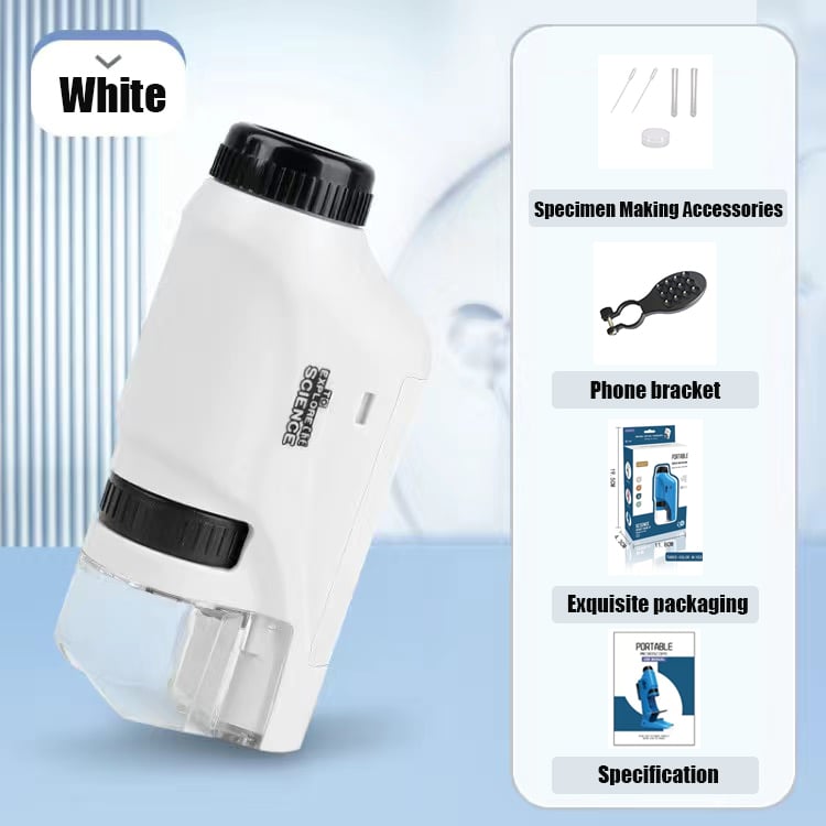 Last Day Promotion 75% OFF - Kid's Portable Pocket Microscope With Adjustable Zoom 60-120x