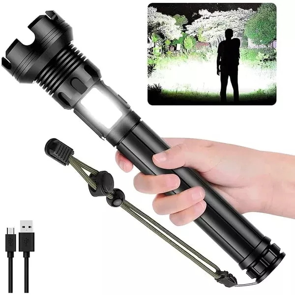 LAST DAY SALE 49% OFF - LED Rechargeable Tactical Laser Flashlight 90000 High Lumens - Lowest Price Online