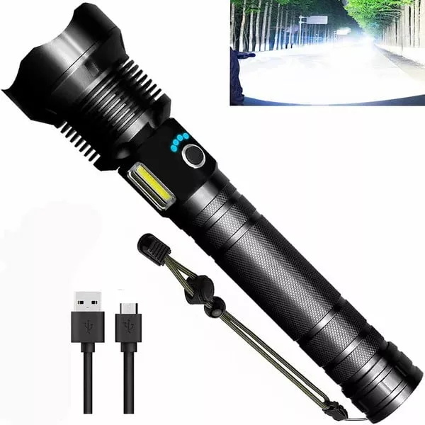 LAST DAY SALE 49% OFF - LED Rechargeable Tactical Laser Flashlight 90000 High Lumens - Lowest Price Online