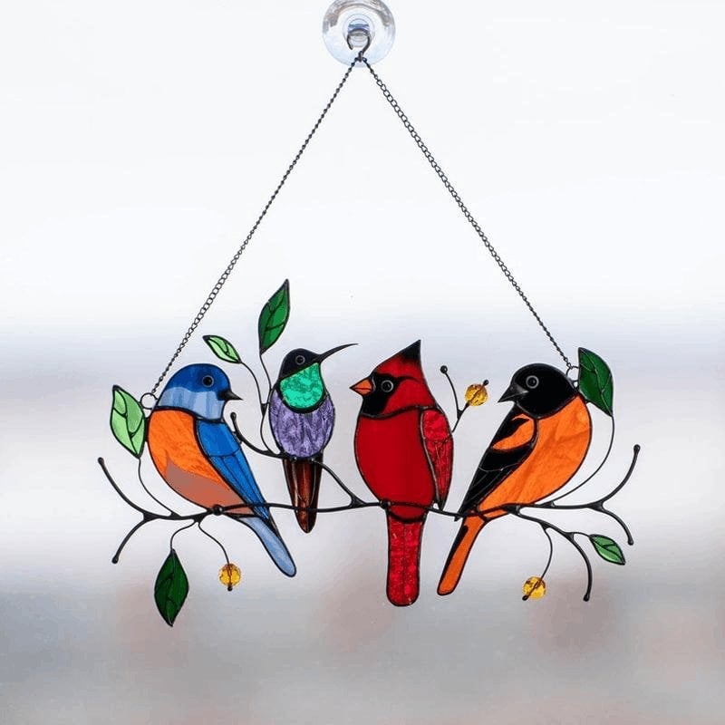 Last Day Special Sale - The Best Gift-Birds Stained Window Panel Hangings