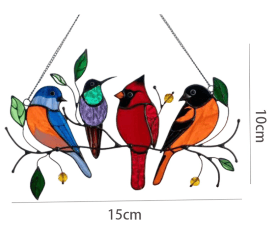 Last Day Special Sale - The Best Gift-Birds Stained Window Panel Hangings