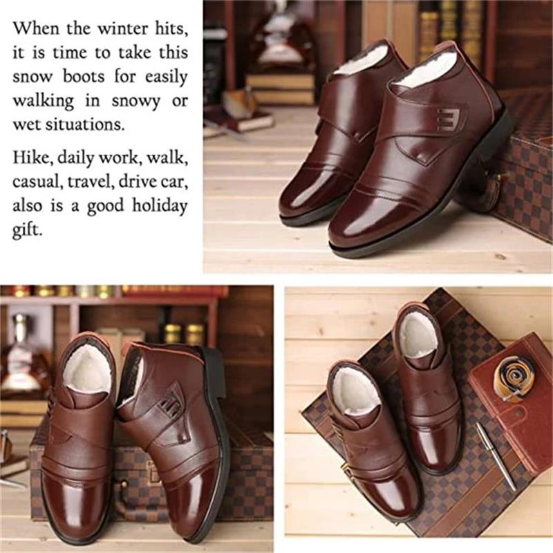 Men's Warm Faux Fur lined Ankle Snow Business Boots