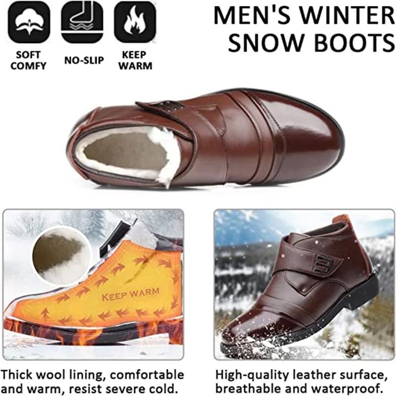 Men's Warm Faux Fur lined Ankle Snow Business Boots