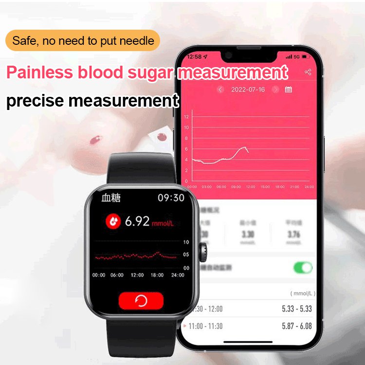All day monitoring of heart rate and blood pressure - Bluetooth fashion smartwatch (Only for reference, cannot replace actual medical test kits)