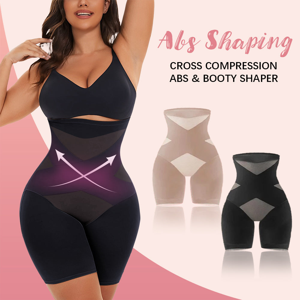 WOMEN FOR SURE - 2023 Upgrade Cross Compression Abs & Booty High Waisted Shaperwear