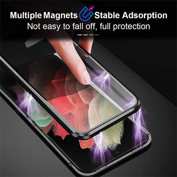 Magnetic Double Sided Tempered Glass Phone Case for Samsung S22/S23 Ultra