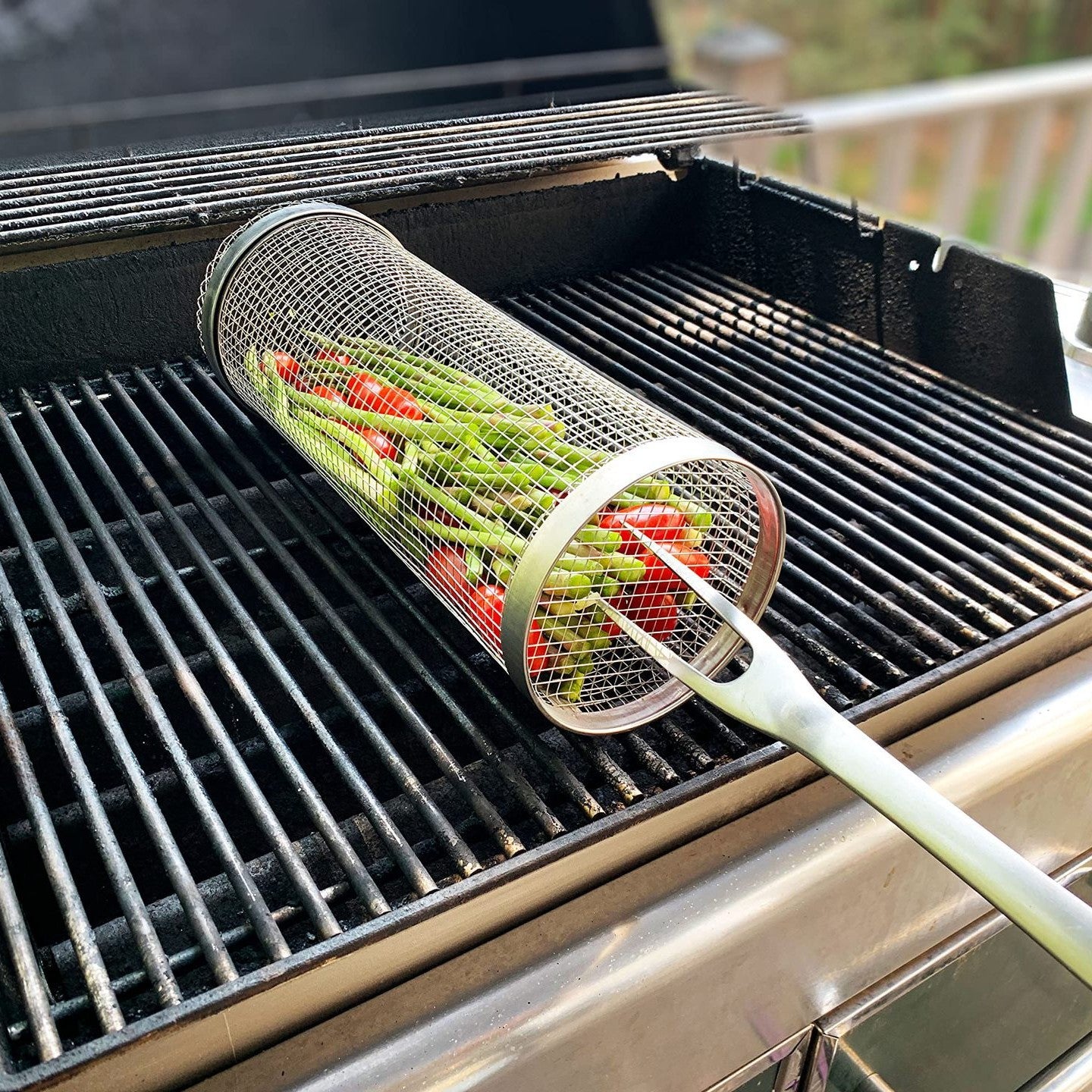 Rolling BBQ Grill Tube