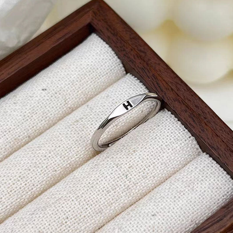 Silver Initial Signet Ring