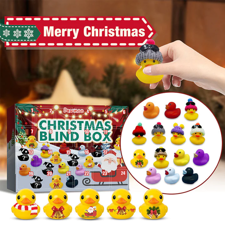 Christmas Rubber Ducks Advent Calendar 2023(1 Set 24 Ducks)