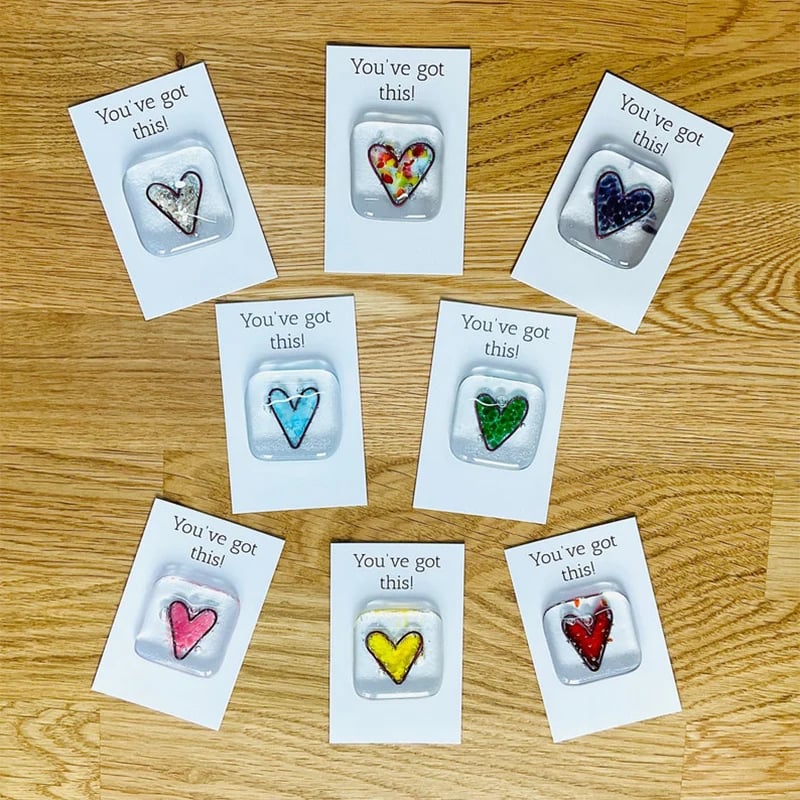 Last day 70% OFF-Fused Glass Heart Pocket Token