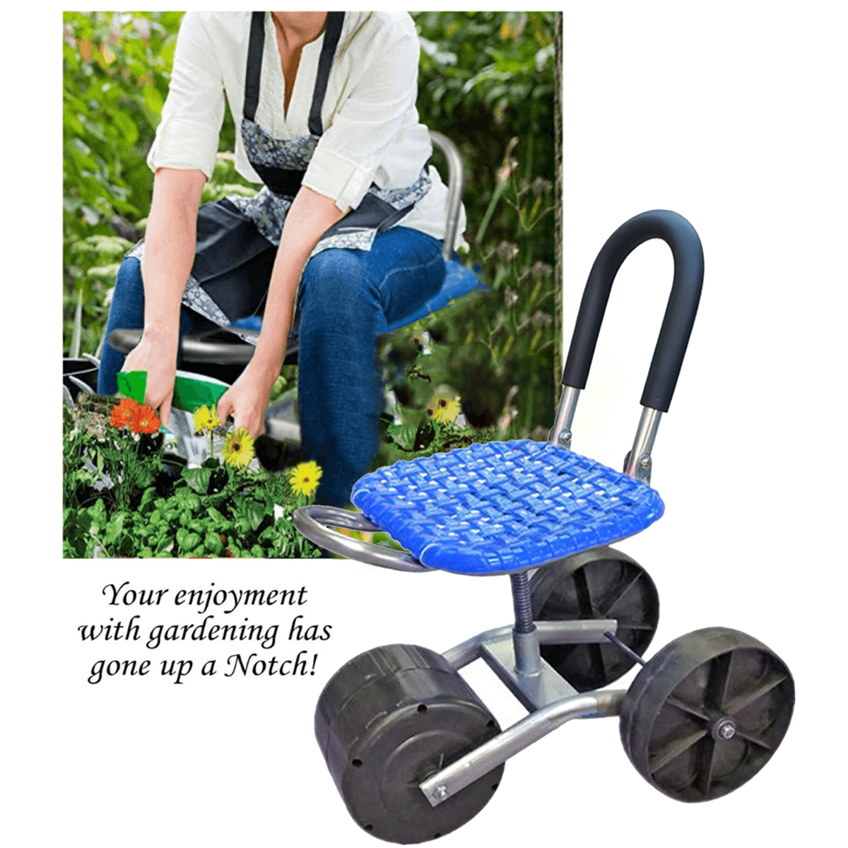 Oz Height Adjustable 360Â° Rotating Gardening Seat