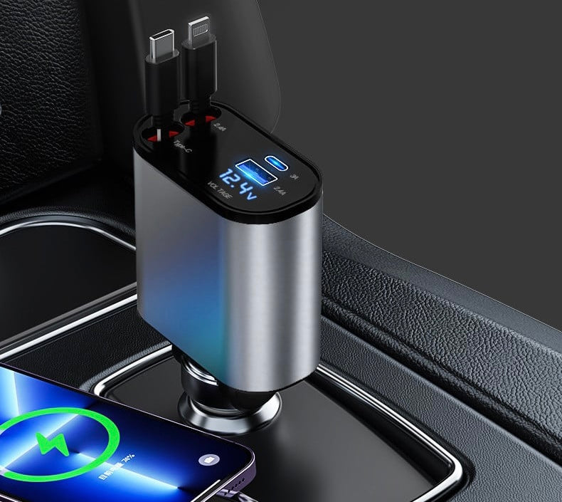 Racetractable 4-in-1 Car Charger