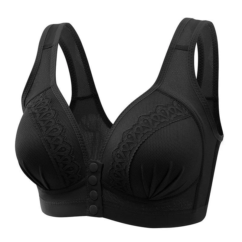 2023 breathable cotton bra with front button