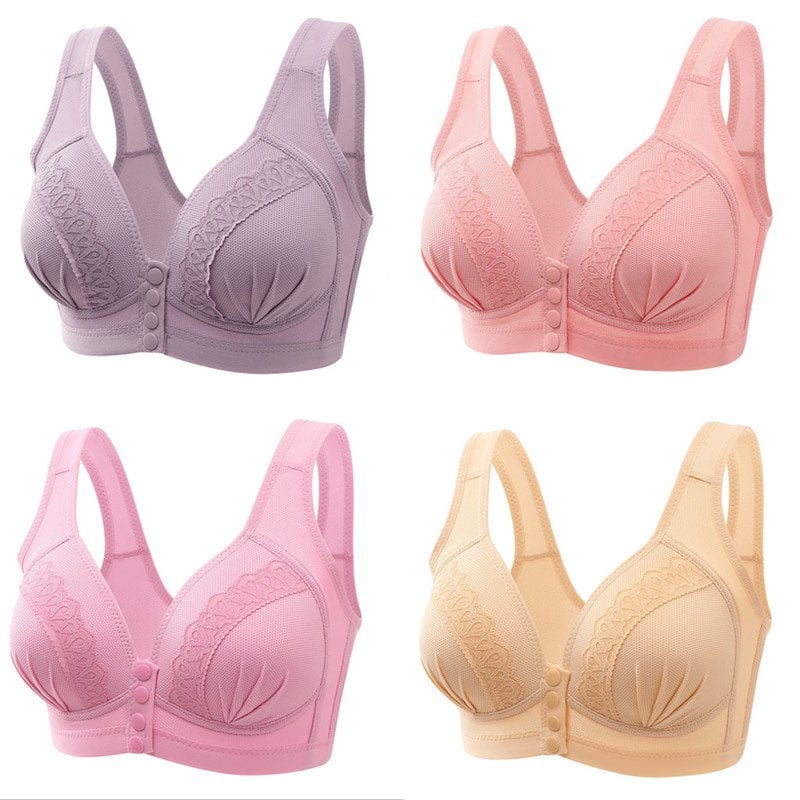 2023 breathable cotton bra with front button