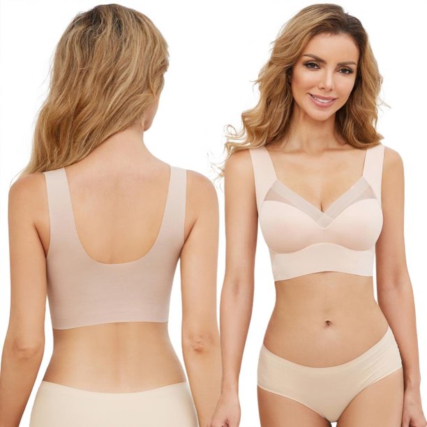 Bra For You - Wirefree Comfort Lift Push Up Mesh Lace Bra
