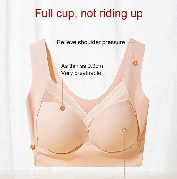 Bra For You - Wirefree Comfort Lift Push Up Mesh Lace Bra