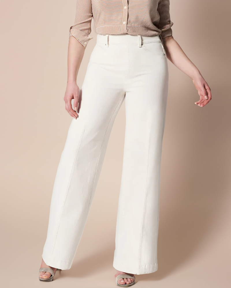 Front Seamed Wide Leg Jeans